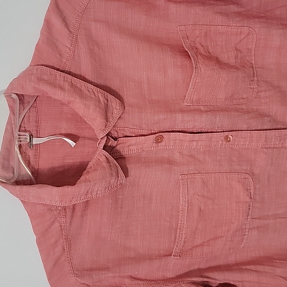Free People Heather Red Button-Up Blouse, Size Medium - Picture 2 of 9